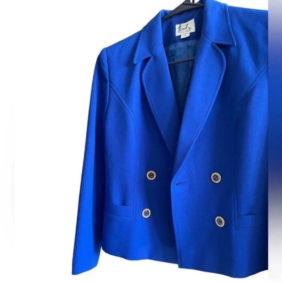 EMILY Royal Blue Attire Career Formal Office Blazer Size 4P - Picture 5 of 11
